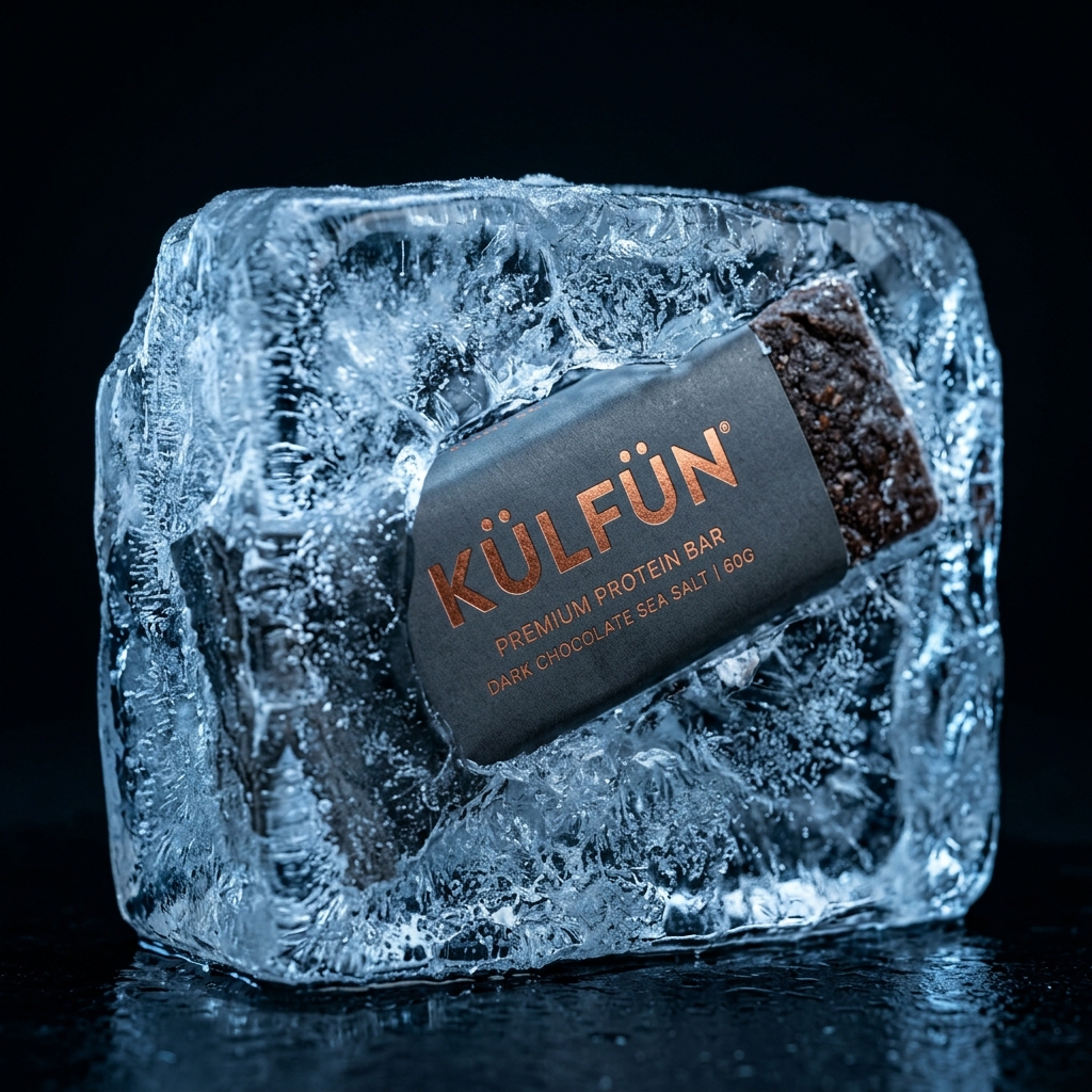 Barra de proteína Külfün encapsulada en hielo